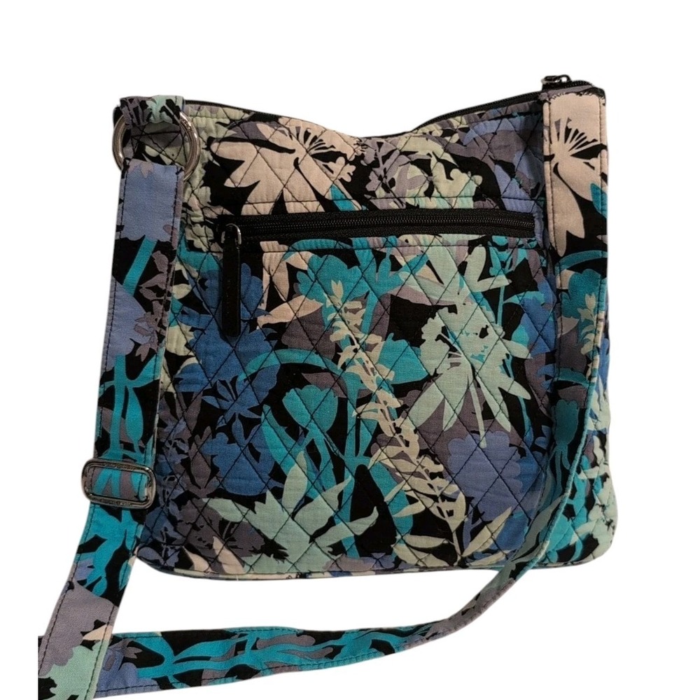 Vera Bradley Camo Flora Zip Top Hipster Crossbody Bag Blue Floral Retired 2016